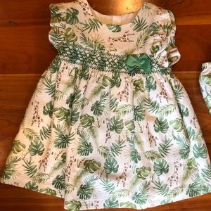 Mayoral baby dress with giraffes, BNWT size 2-4m